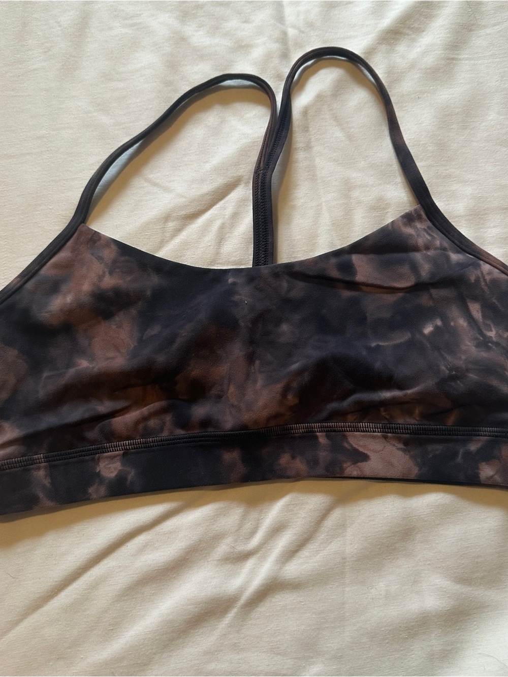 lululemon athletica Black & Brown Tie-Dye Strappy Sports Bra
